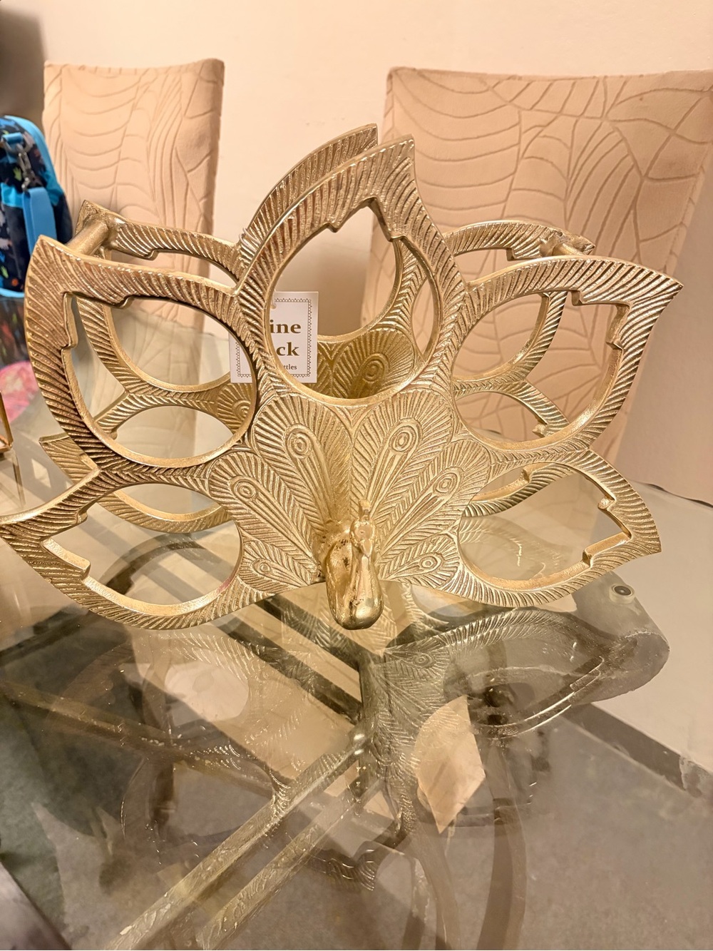 Gold Peacock Decorative Accent wine 🍷 holder
